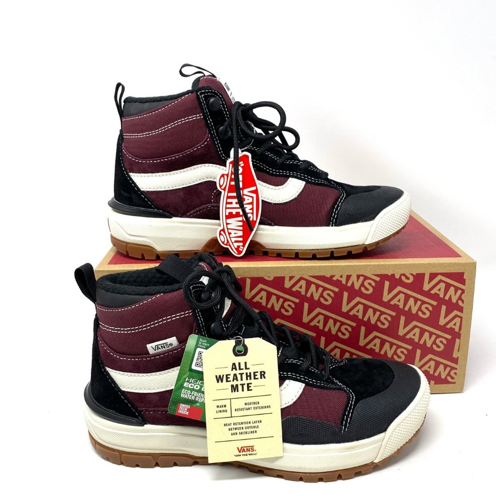 Vans Exo Hi Top Red Black Suede Winter Boots Hiking Women's Sizes VN0A4UWJ26Y